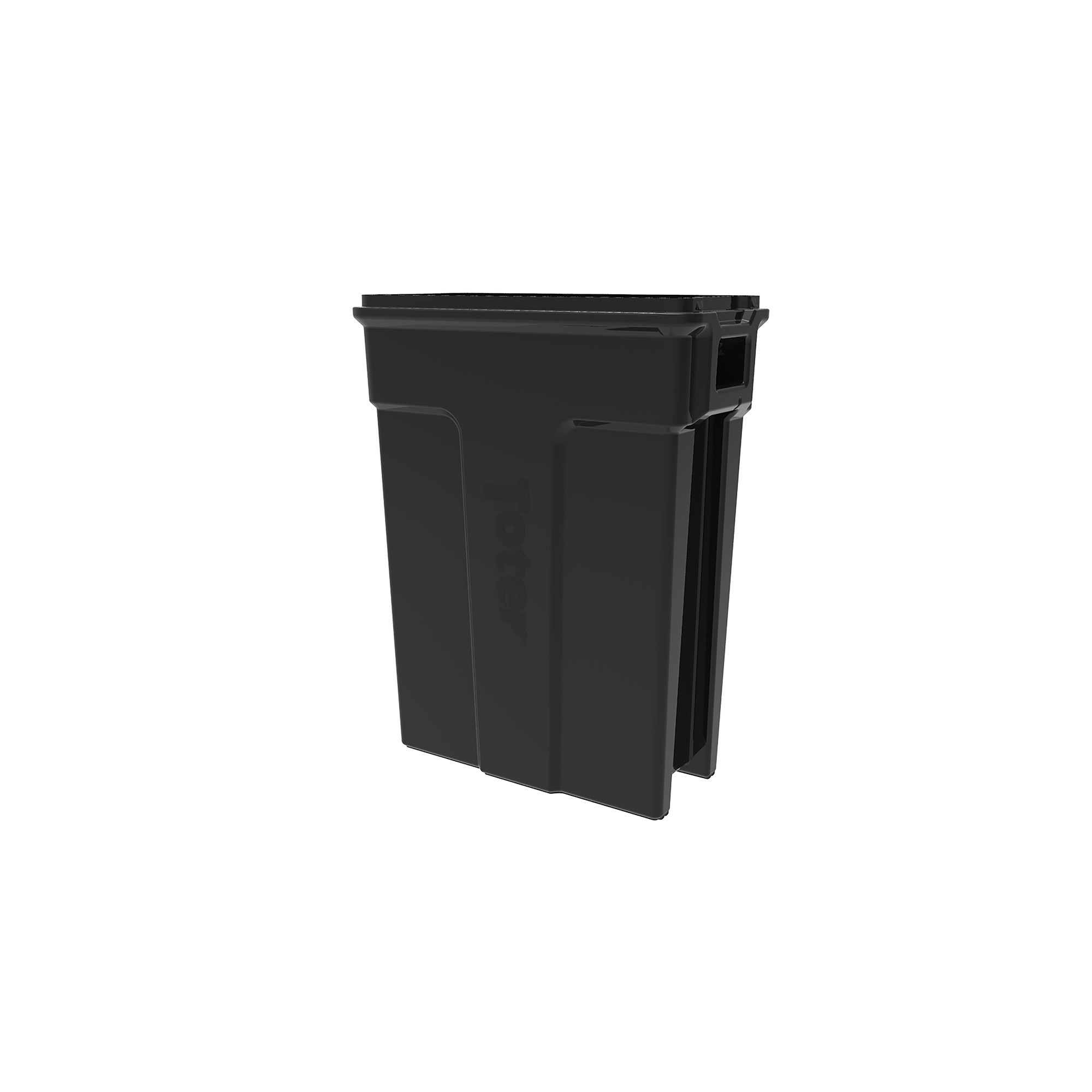 TOTER Slimline Rectangular Trash Can - 23 Gal., Molded Plastic, Black, Model# SL023